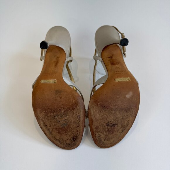 Dolce & Gabbana Beige Slingbacks with Gold Accent, EU 40 - Picture 9 of 16